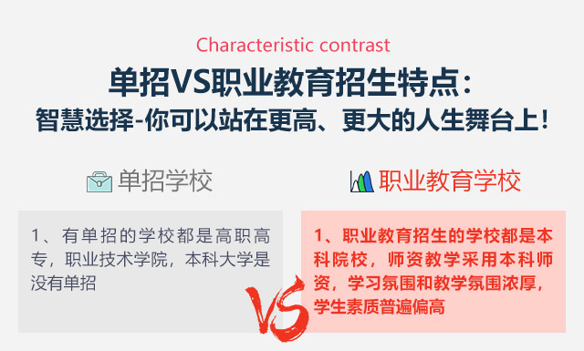 單招VS職業(yè)教育招生特點(diǎn):智慧選擇-你可以站在更高、更大的人生舞臺(tái)上!